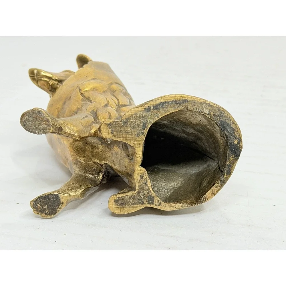 Vintage Solid Brass Rough Collie Dog Figurine Statue 4